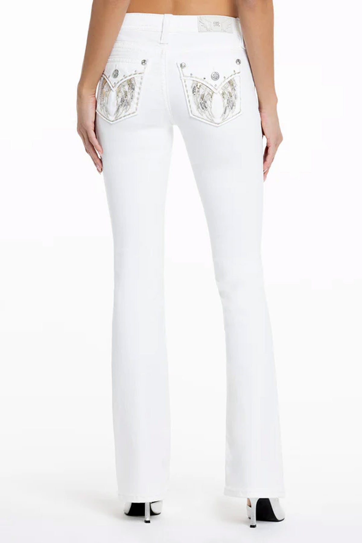 Mid rise boot White Denim