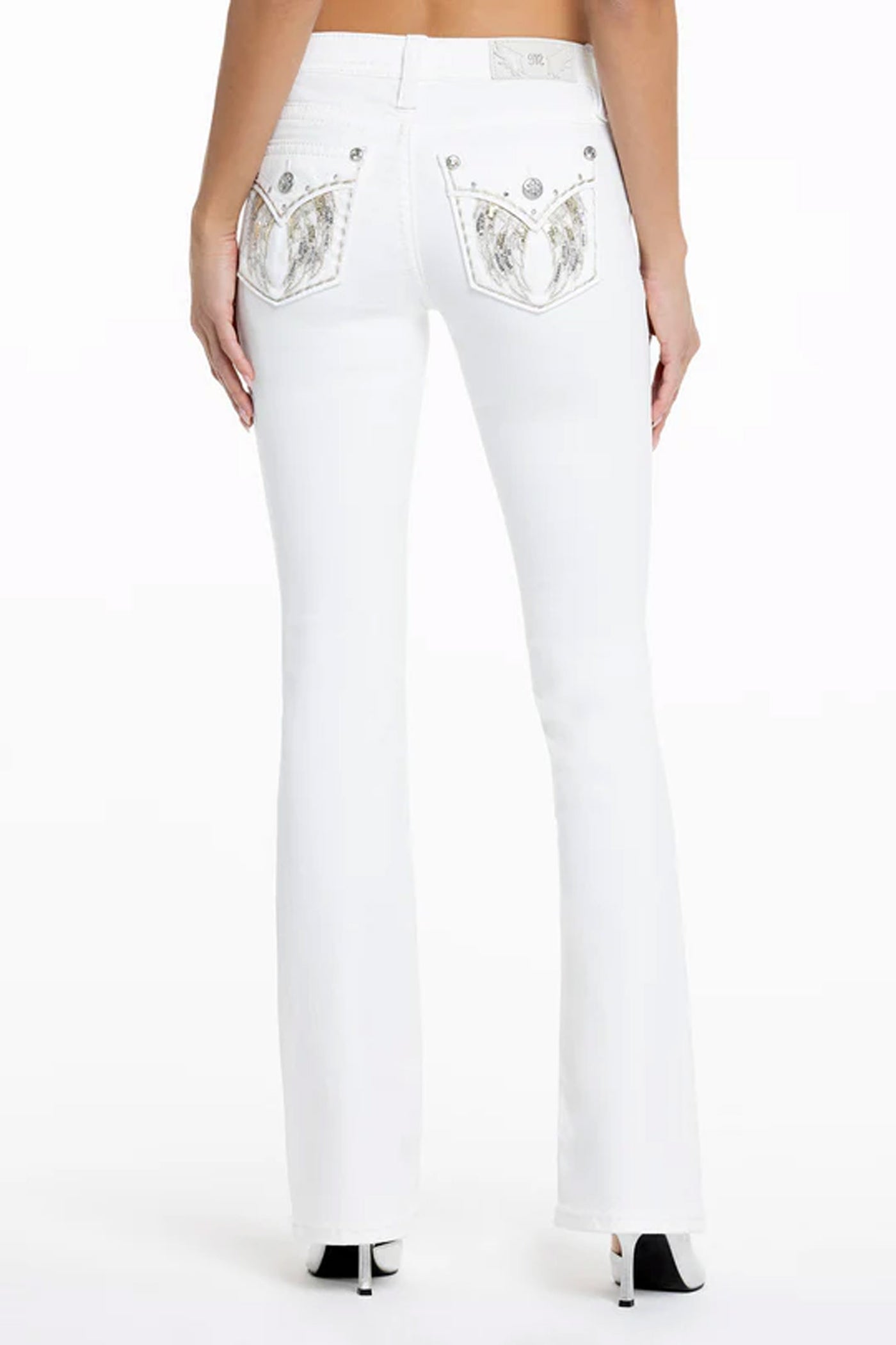 Mid rise boot White Denim