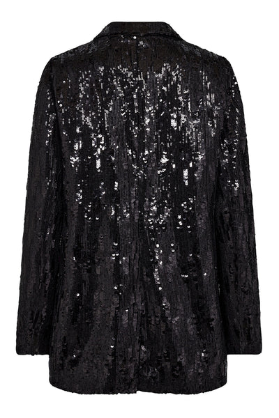 ClubCC Sequin Single Blazer 96-Black - 30247 Thumbnail