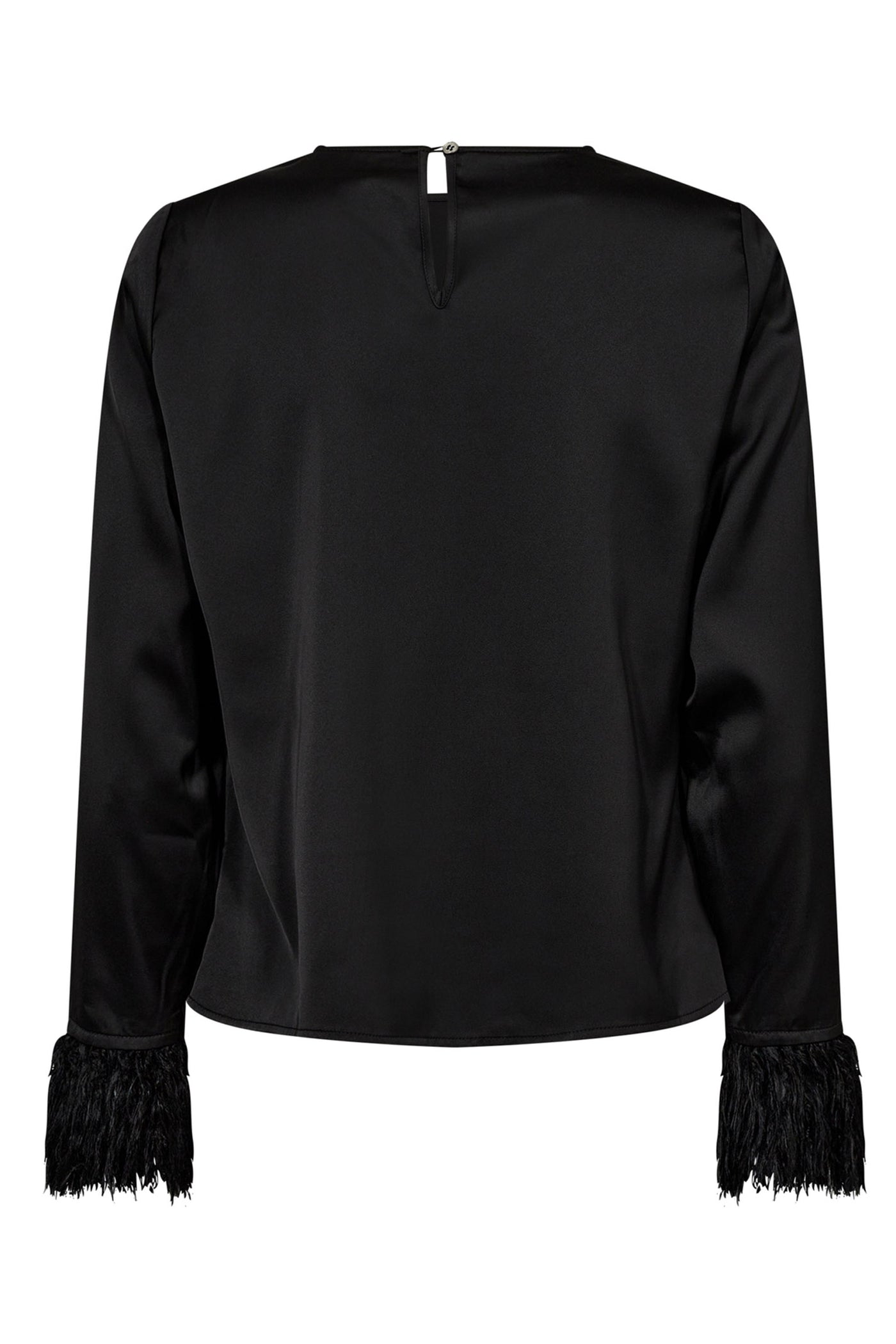 AdnaCC Drape Feather Blouse 96-Black - 35665