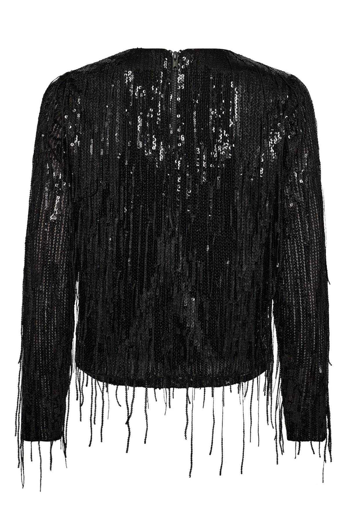MaddoxCC Sequin Crop Blouse 96-Black - 35679