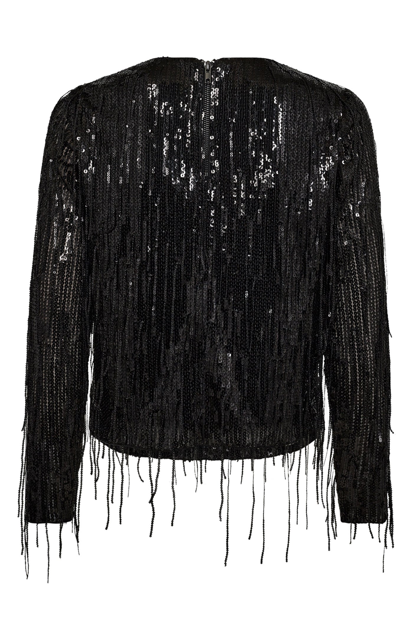 MaddoxCC Sequin Crop Blouse 96-Black - 35679