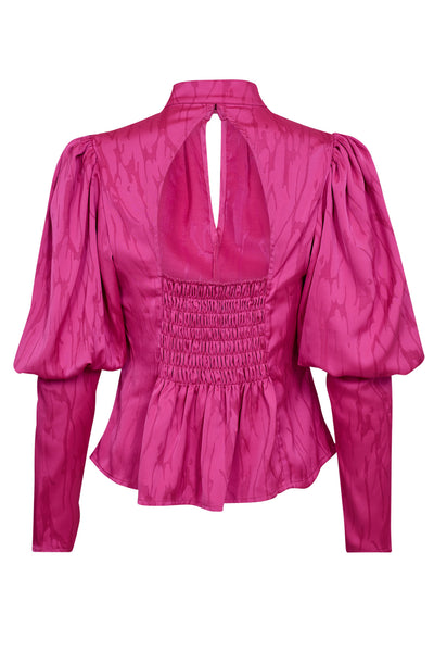 SiriCC Open Back Blouse 185-Flash Pink - 35697 Thumbnail