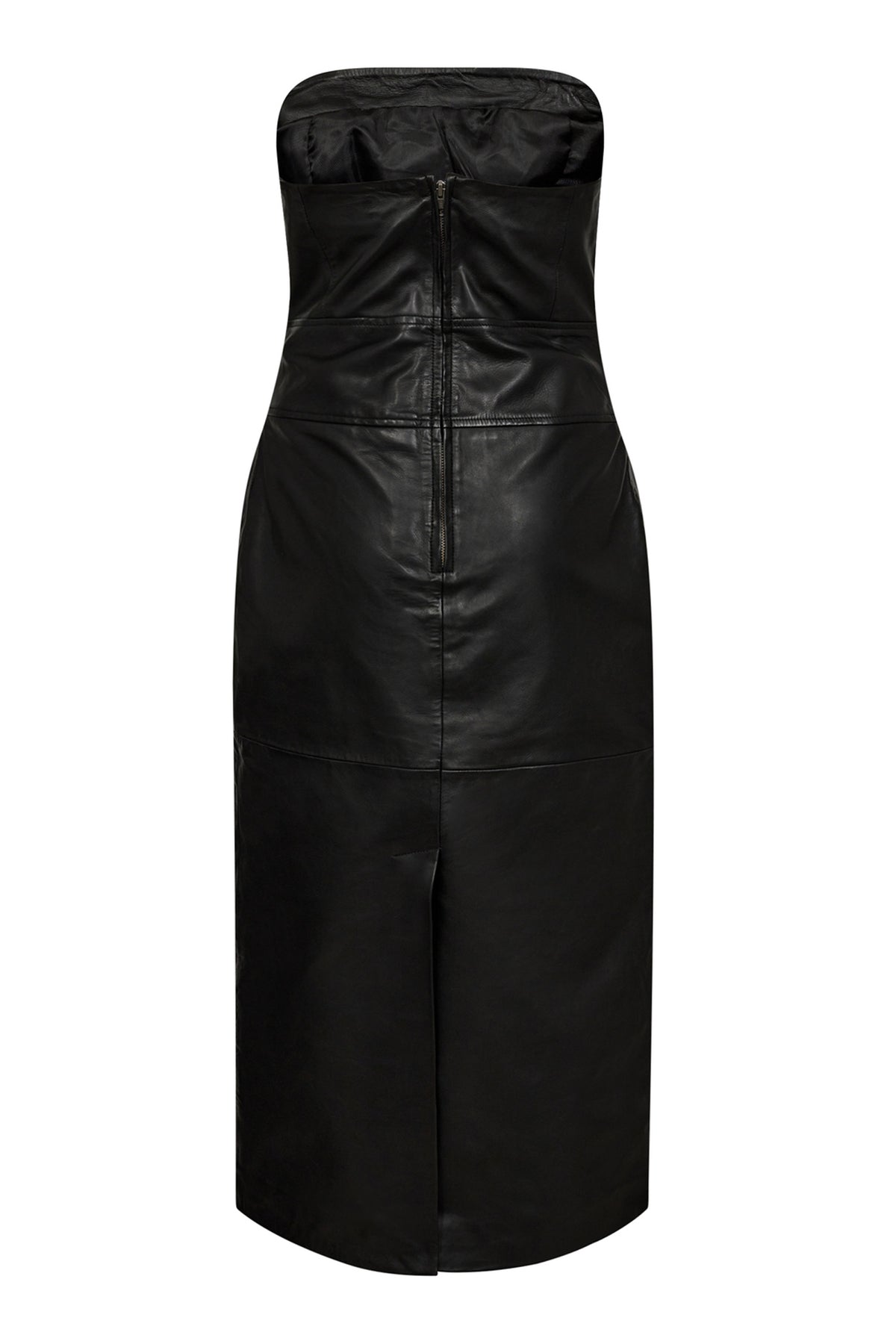 PhoebeCC Leather Tube Dress 96-Black - 36403