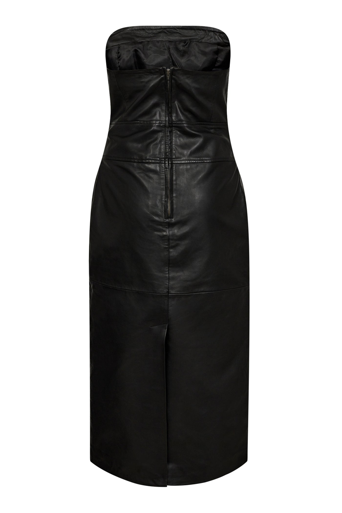 PhoebeCC Leather Tube Dress 96-Black - 36403