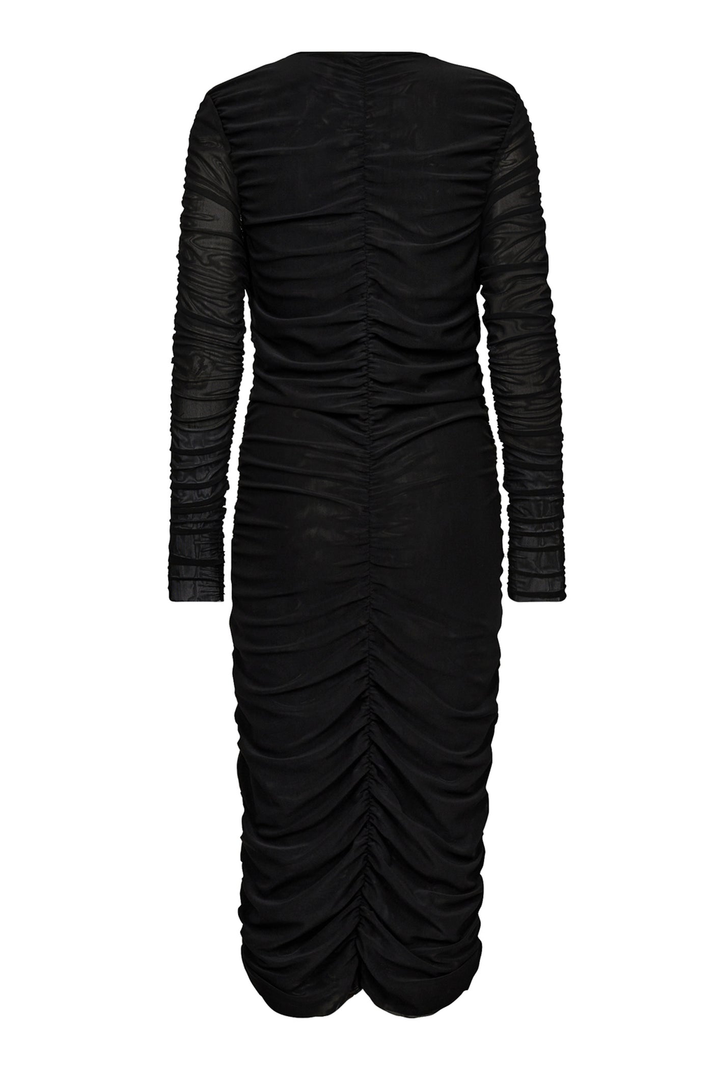 ReaganCC Ruched Mesh Dress 96-Black - 36418