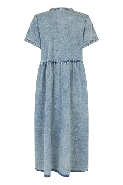 AliyaLl Maxi Dress LS 100 Washed Denim - 25157-3032 Thumbnail