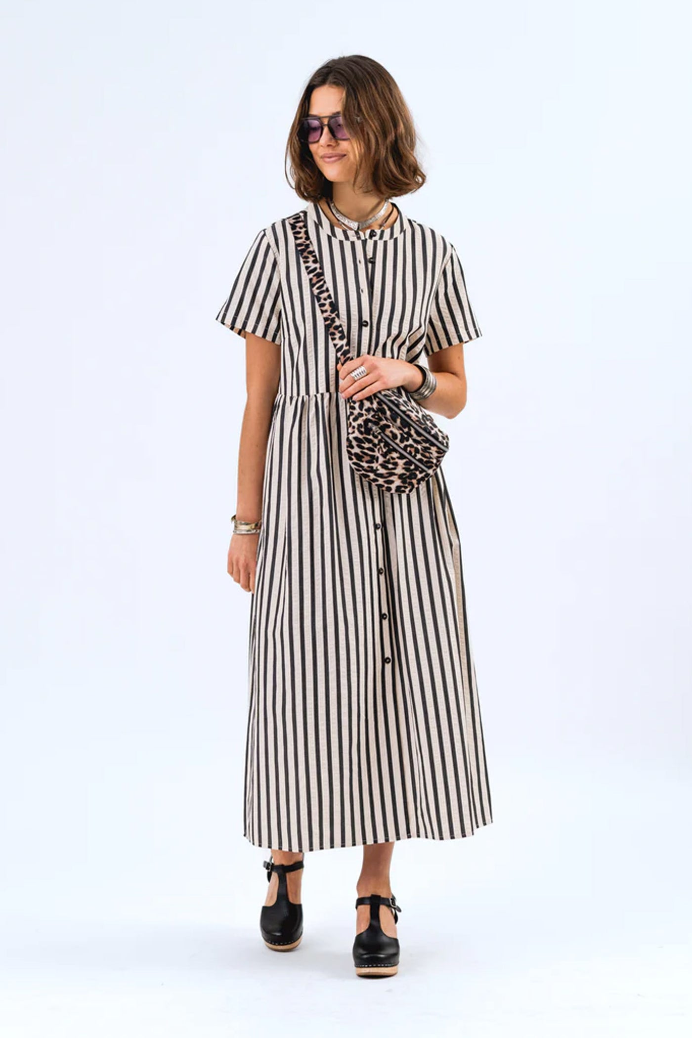 AliyaLl Maxi Dress LS 80 Stripe - 25179-3050