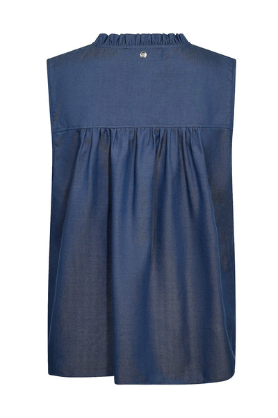 MMSolandra SL Denim Blouse Mid Blue - 171970 Thumbnail
