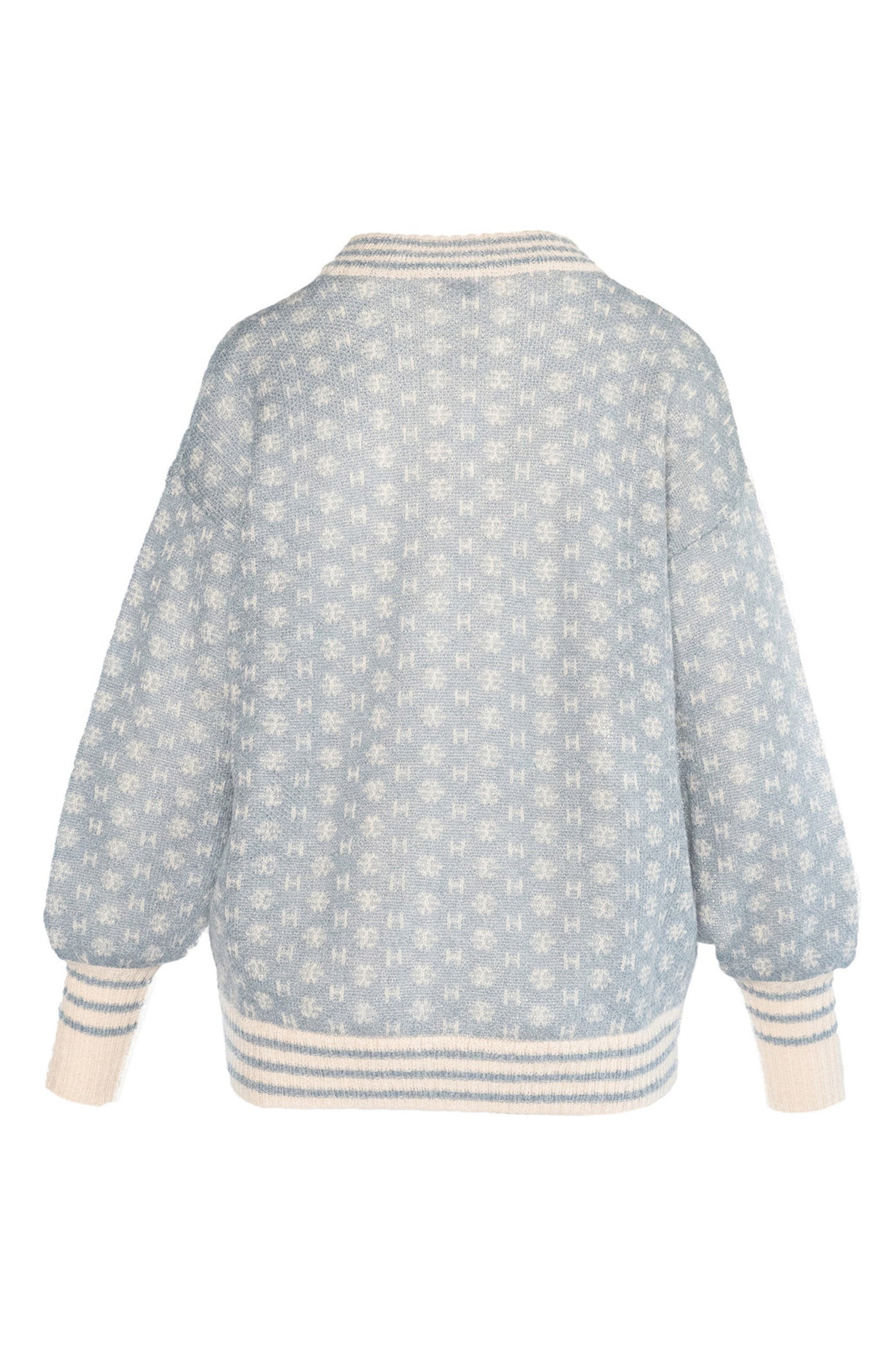 LOGO Short Cardigan 4003 Faded Denim - 2510120179