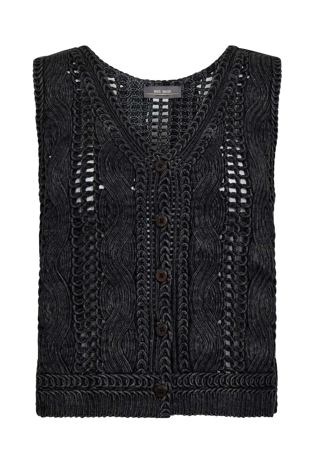MMAlbanju Knit Lace Vest Phantom - 173250