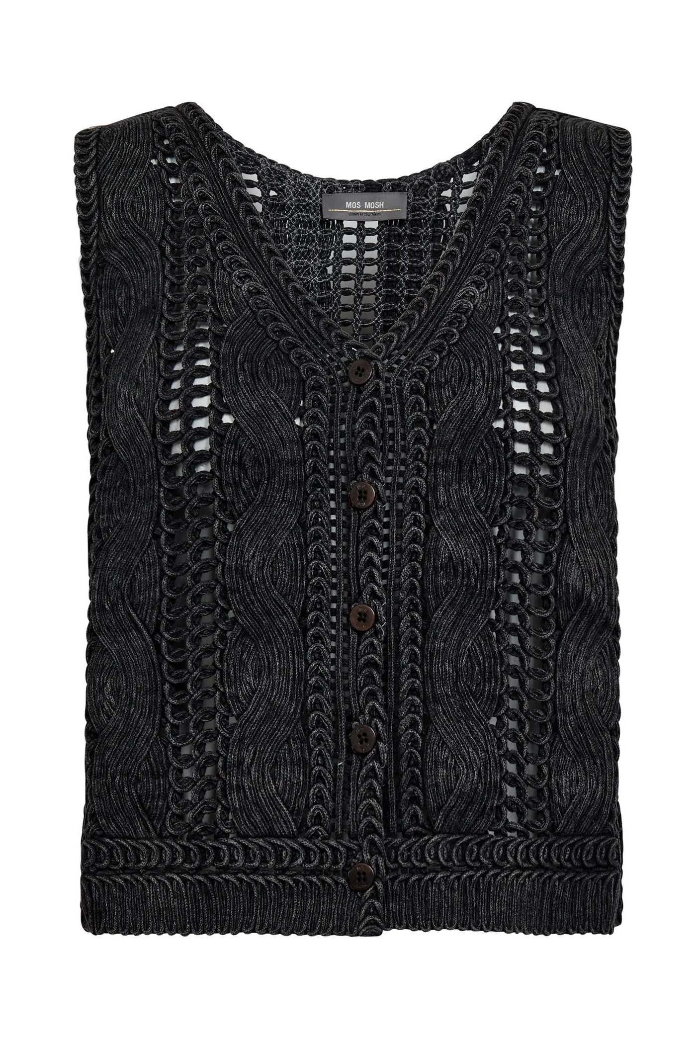 MMAlbanju Knit Lace Vest Phantom - 173250
