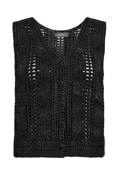 MMAlbanju Knit Lace Vest Phantom - 173250 Thumbnail