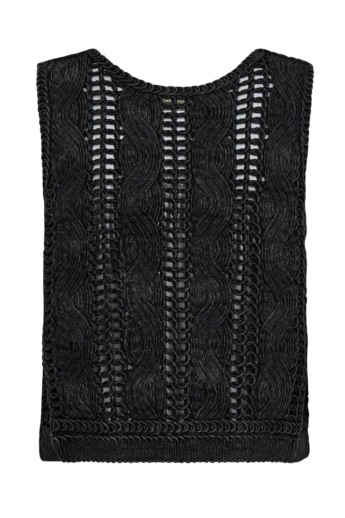 MMAlbanju Knit Lace Vest Phantom - 173250