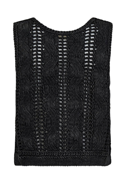 MMAlbanju Knit Lace Vest Phantom - 173250 Thumbnail