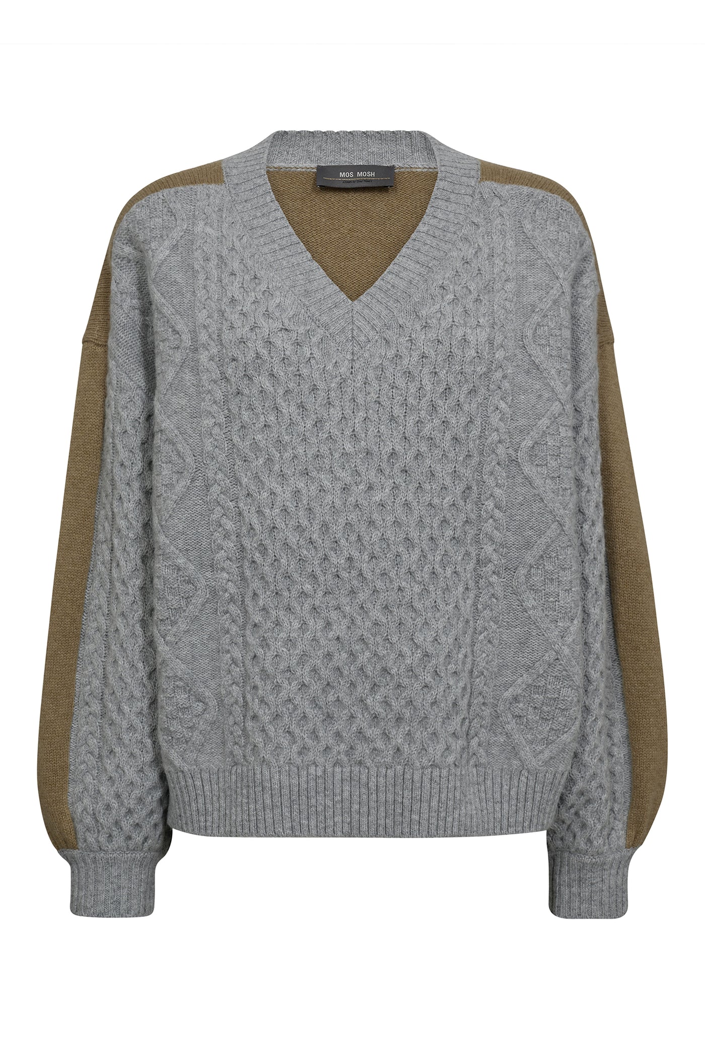 MMBeth Ottili V-neck Knit Grey Melange - 173270
