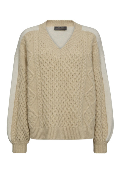 MMBeth Ottili V-neck Knit Boulder - 173270 Thumbnail