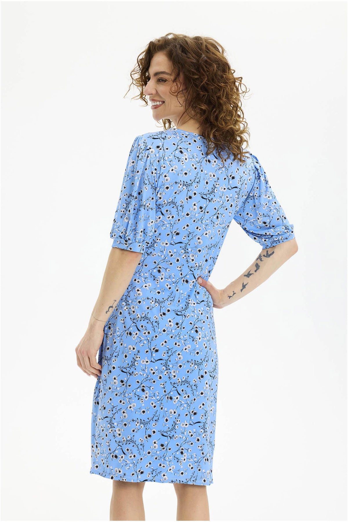 Rosy dress 1/2 sleeves Light Blue - 16717