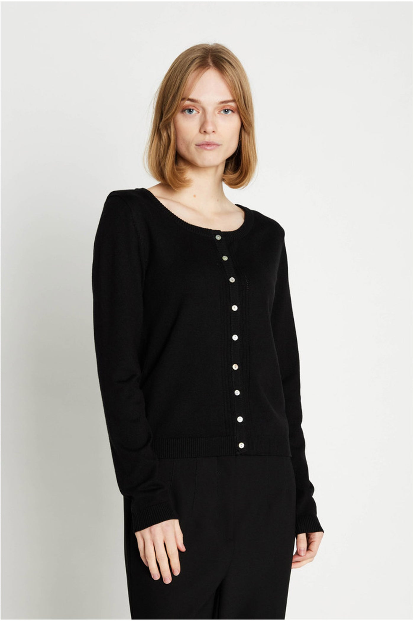 7493 Softy Heloise knit cardig 20 Black - RDF281