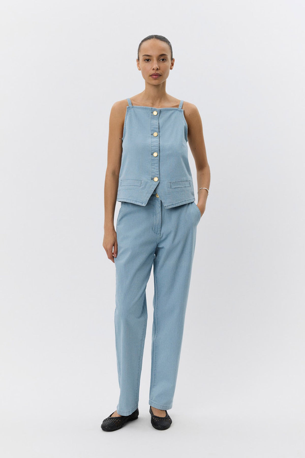 IRISHSW TROUSERS 5094 Light Blue striped - S252118