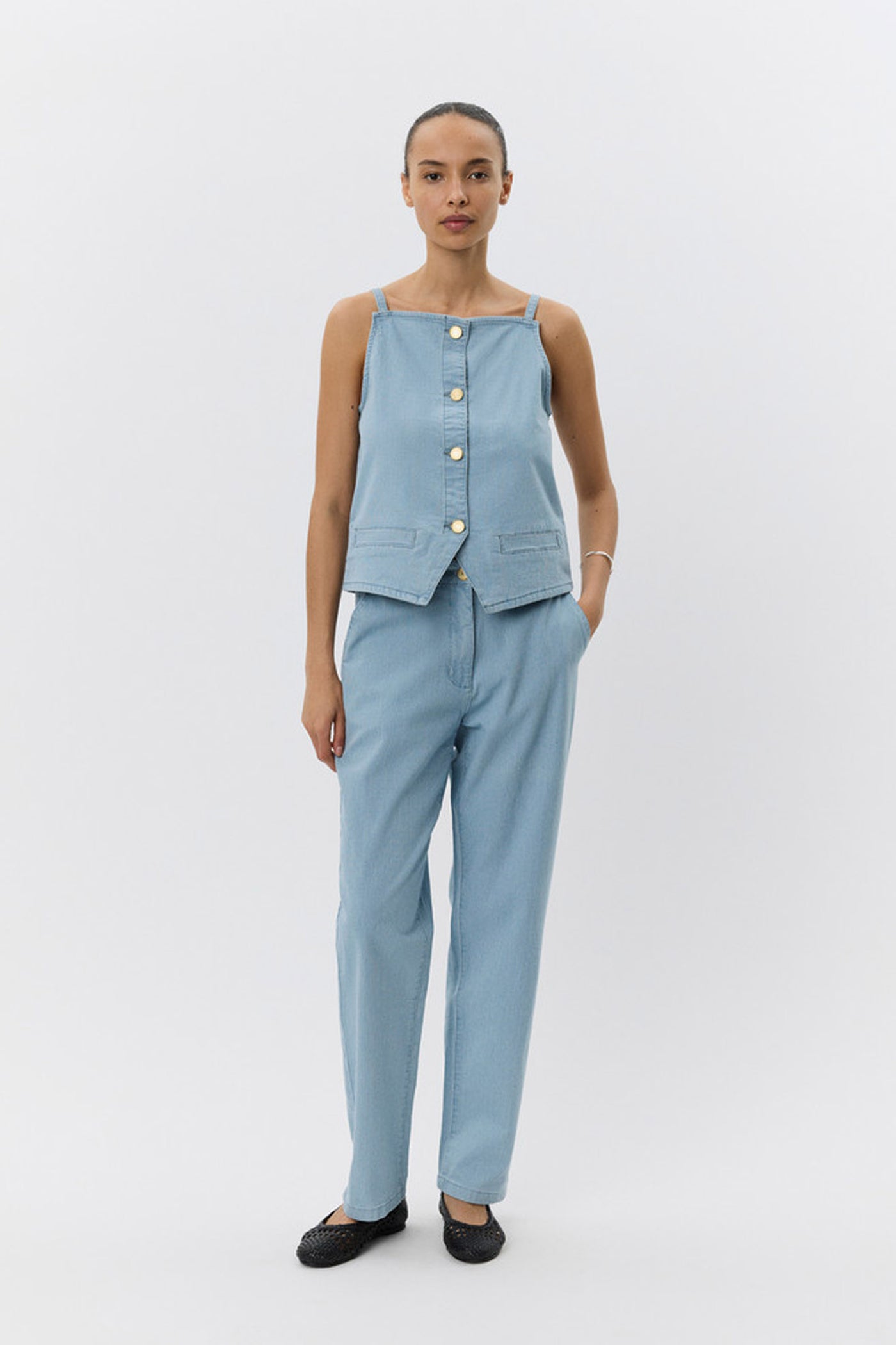 IRISHSW TROUSERS 5094 Light Blue striped - S252118