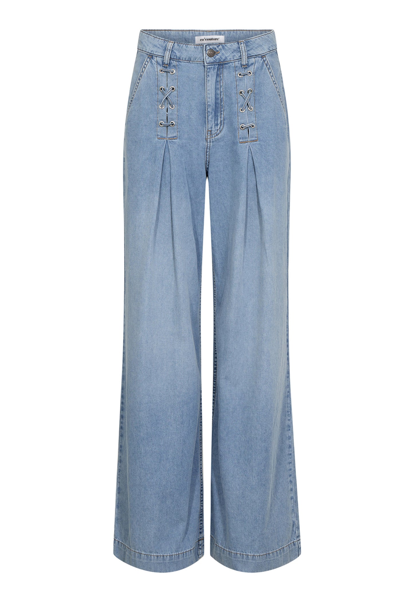CindyCC Eyelet Wide Jeans 114-Fade Denim - 31529