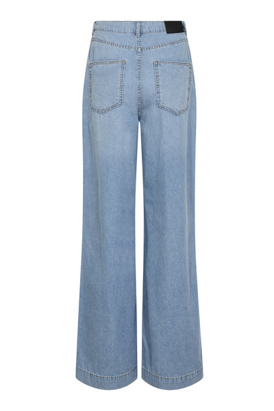 CindyCC Eyelet Wide Jeans 114-Fade Denim - 31529 Thumbnail