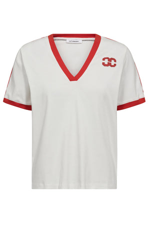 EdgeCC Stripe V-Tee 1166-Offwhite F - 33161