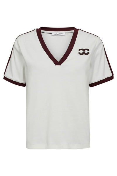 EdgeCC Stripe V-Tee 1187-OffWhite W - 33161 Thumbnail