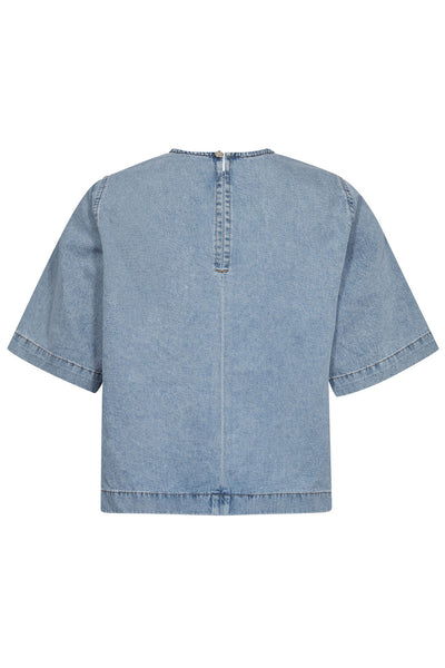 CindyCC Denim Blouse 114-Fade Denim - 35898 Thumbnail
