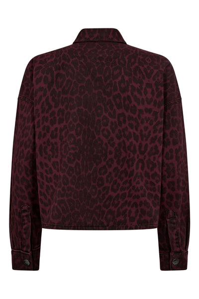 LeoCC Denim Crop Shirt 87-Winered - 35931 Thumbnail