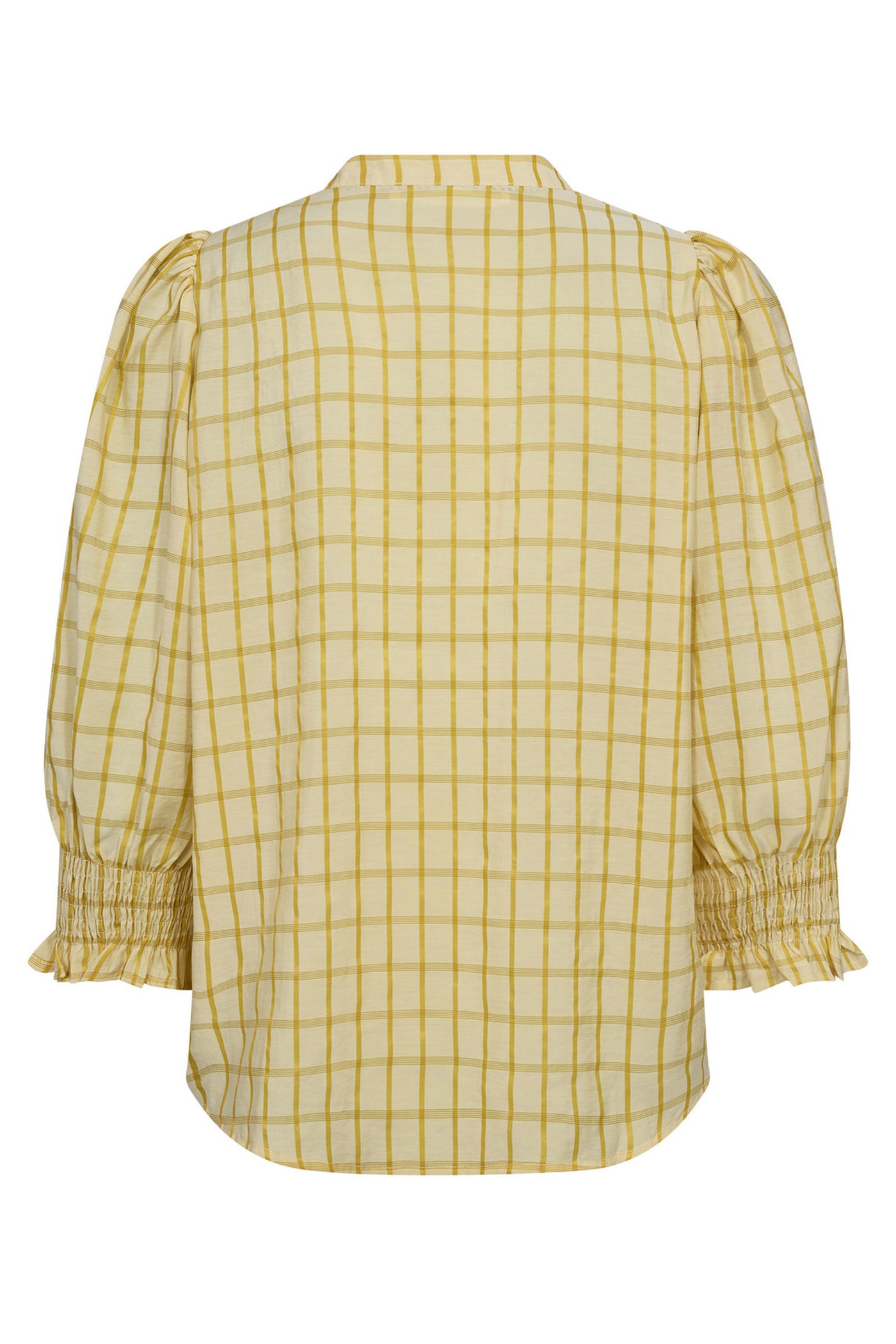 MangoCC Check SS Blouse 242-Past yello - 35937