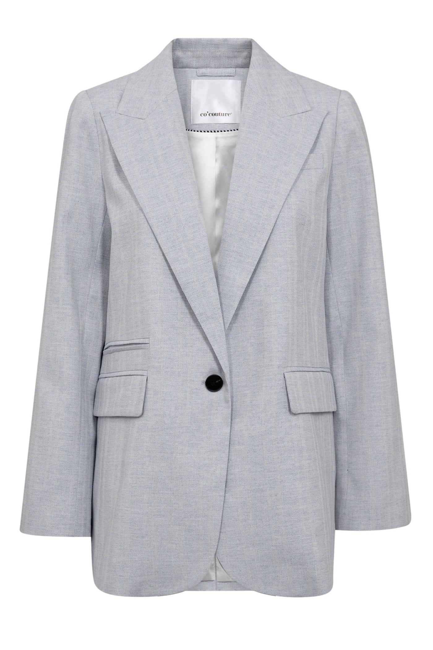 LisaCC Linen Single Blazer 512-Light blue - 30305
