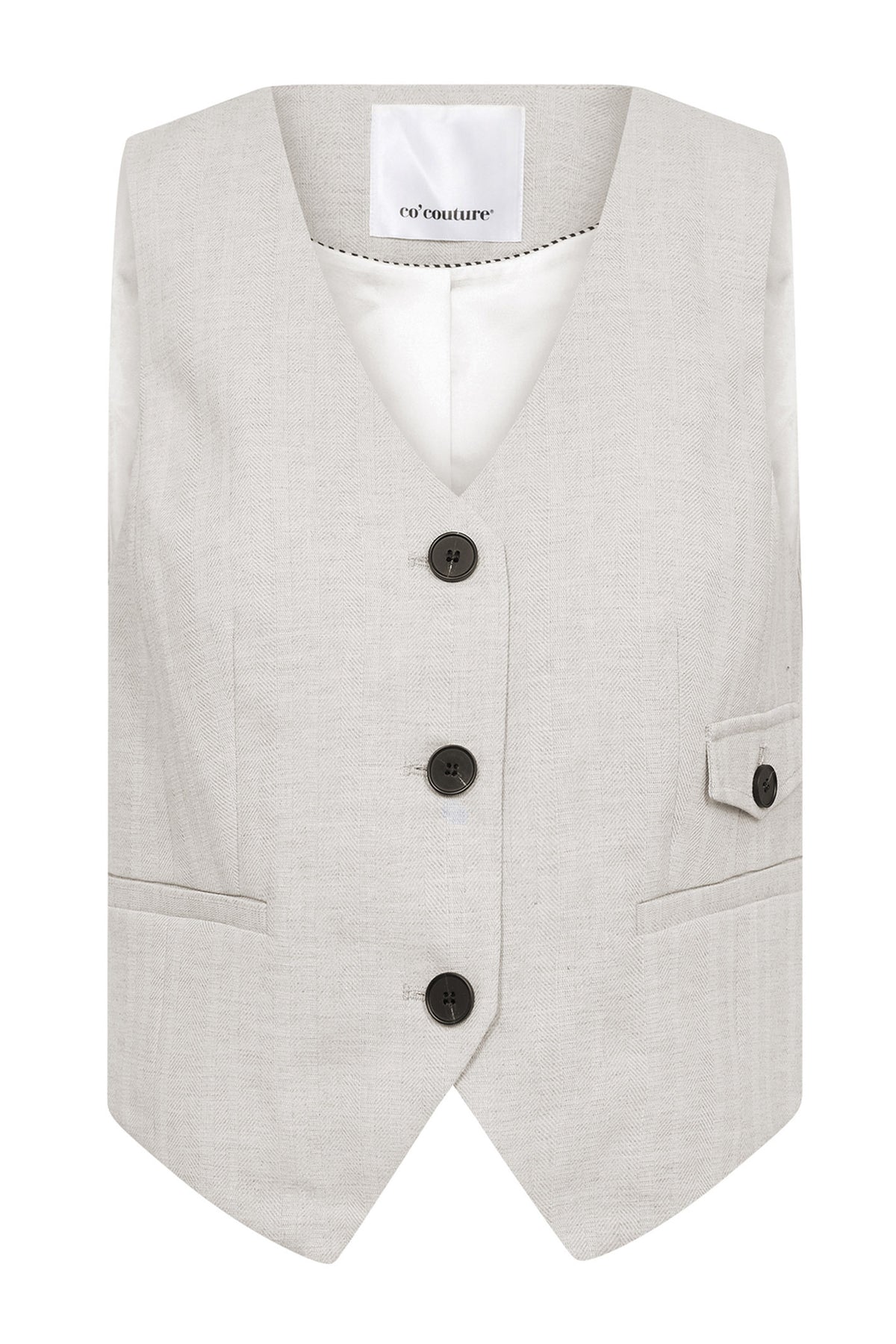 LisaCC Linen Tailor Vest 199-Bone - 30306