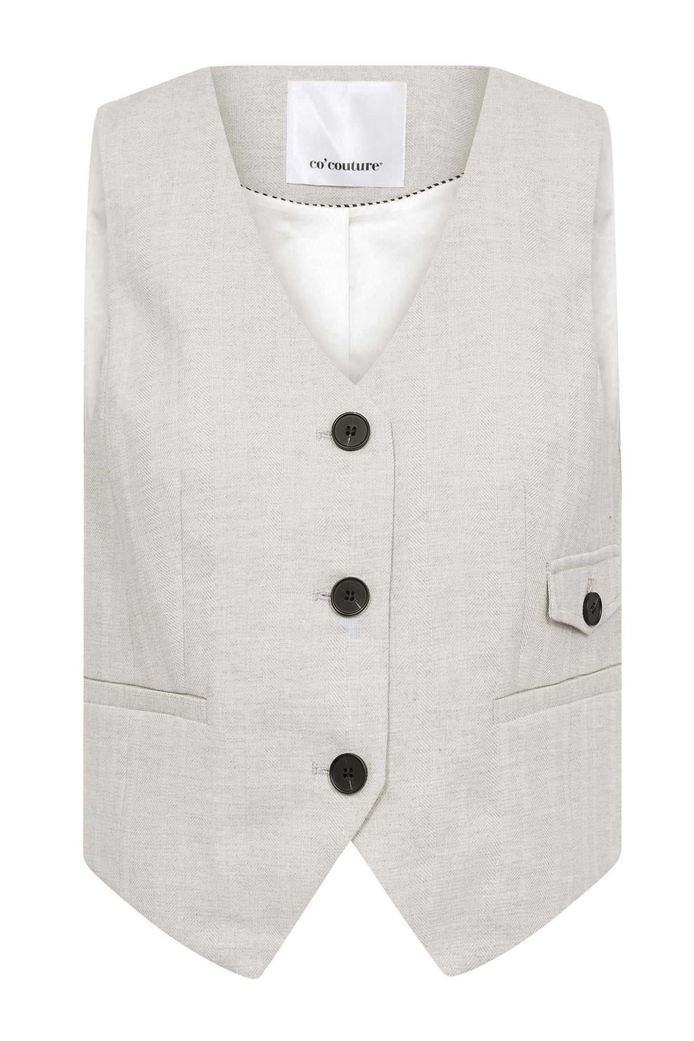 LisaCC Linen Tailor Vest 199-Bone - 30306