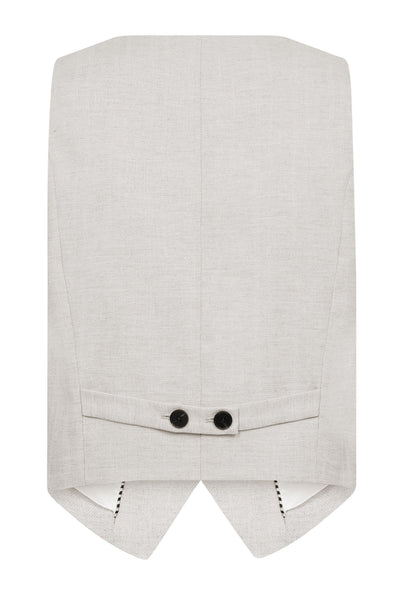 LisaCC Linen Tailor Vest 199-Bone - 30306 Thumbnail