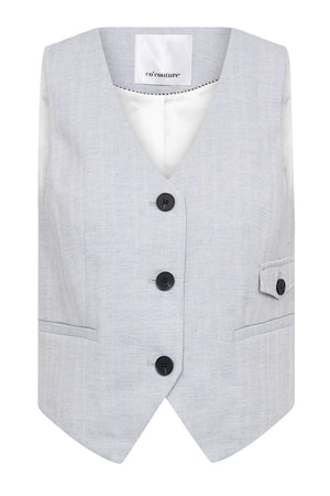 LisaCC Linen Tailor Vest 512-Light blue - 30306