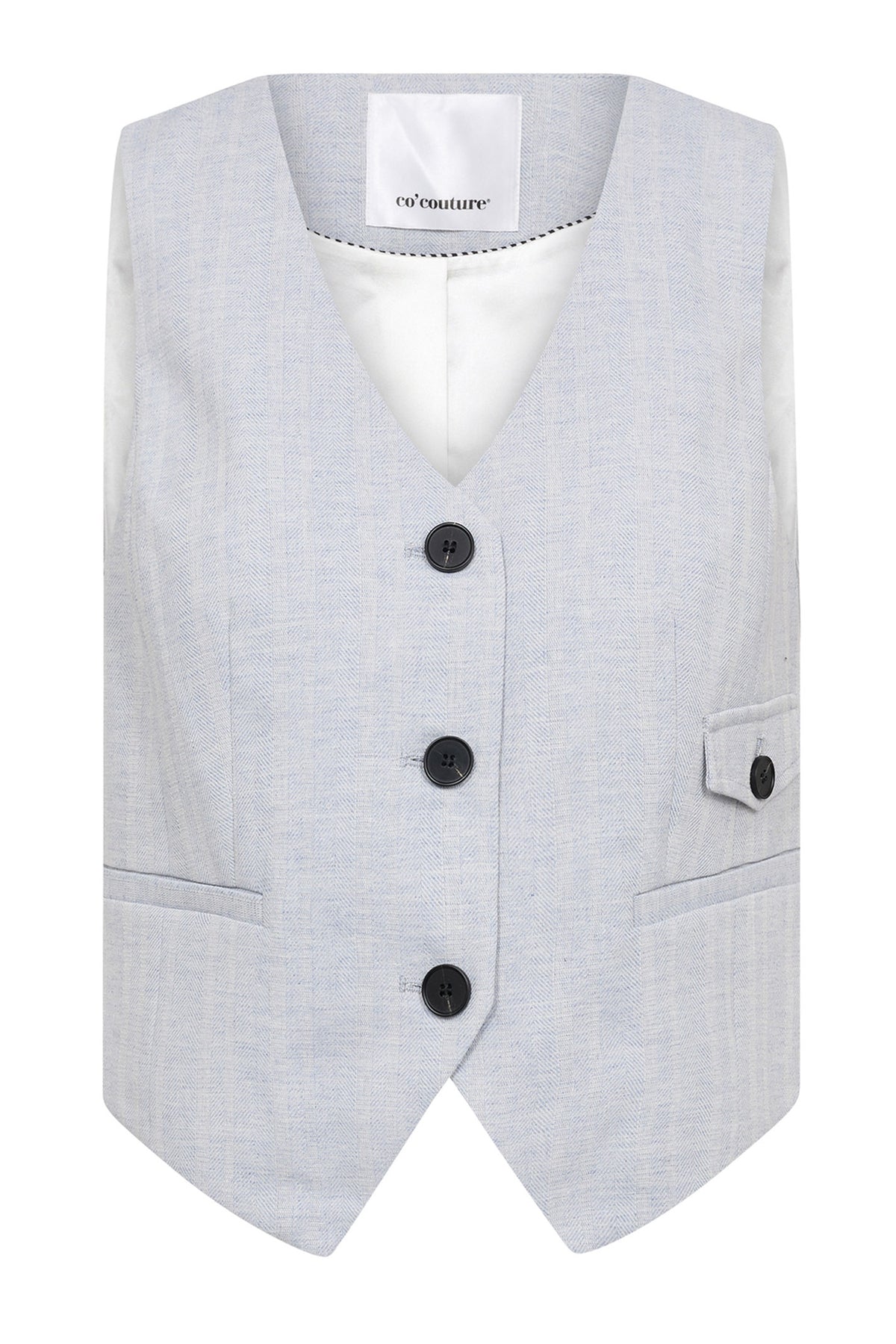 LisaCC Linen Tailor Vest 512-Light blue - 30306