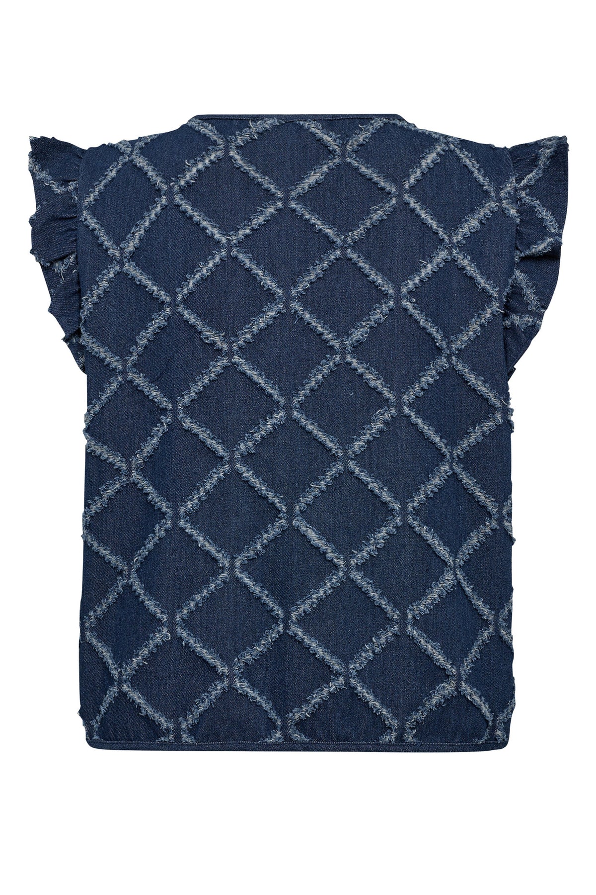 MilanCC Denim Frill Vest 555-Dark denim - 30314