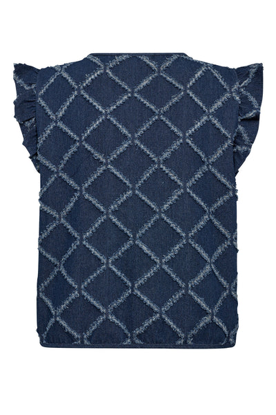 MilanCC Denim Frill Vest 555-Dark denim - 30314 Thumbnail