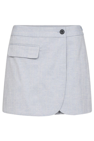 LisaCC Linen Wrap Skort 512-Light blue - 34190