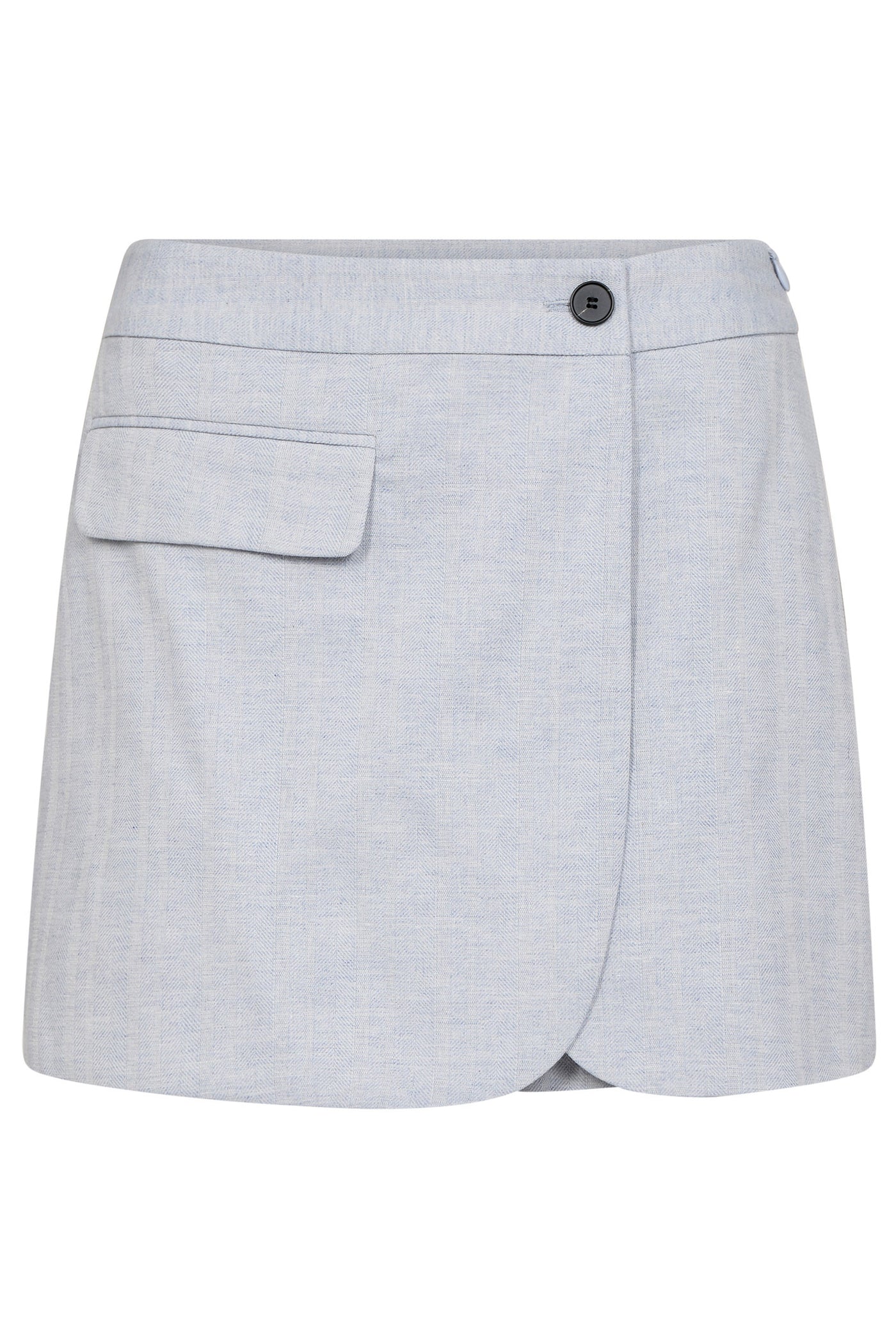 LisaCC Linen Wrap Skort 512-Light blue - 34190