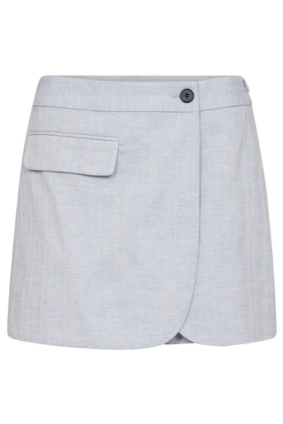 LisaCC Linen Wrap Skort 512-Light blue - 34190 Thumbnail