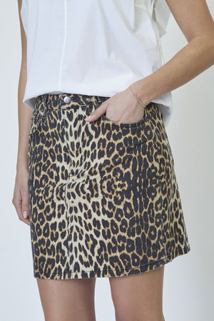 LeoCC Denim Skirt 16-Khaki - 34197