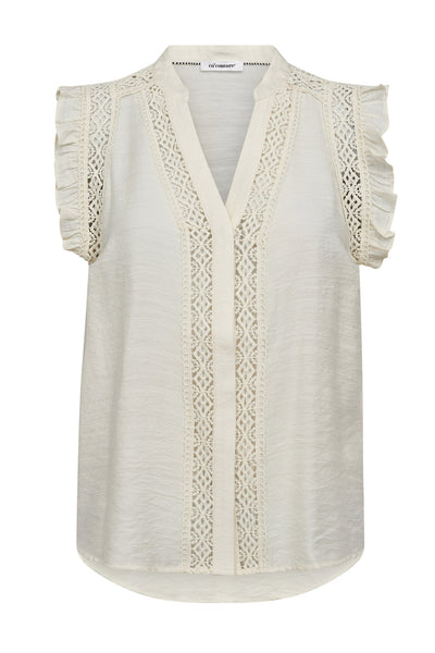 CarynCC Frill Top 11-Off white - 35837 Thumbnail