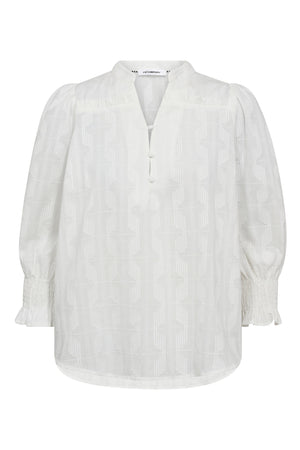 EmmaCC Frill SS Blouse 11-Off white - 35856