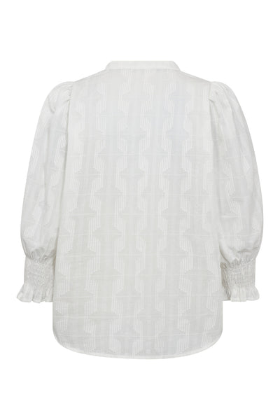 EmmaCC Frill SS Blouse 11-Off white - 35856 Thumbnail