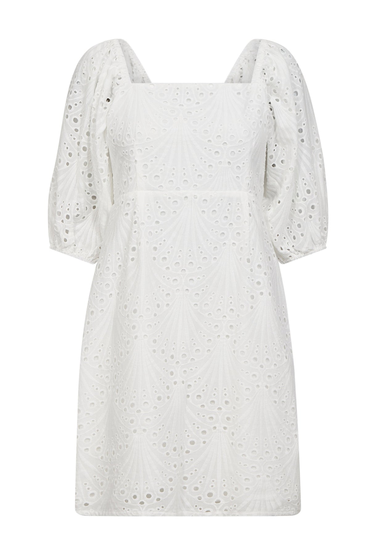 NayaCC Anglaise Knot Dress 4000-White - 36470