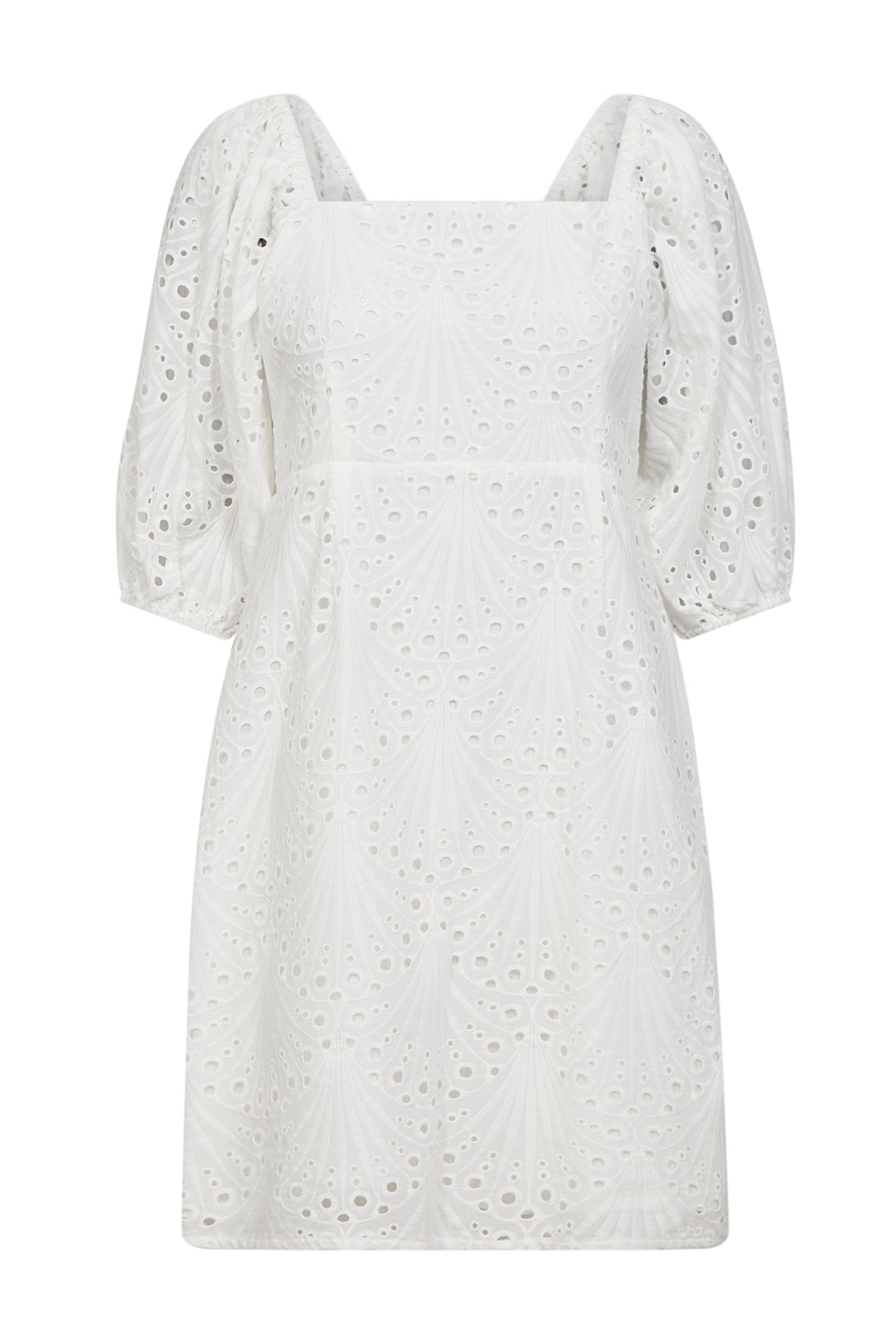 NayaCC Anglaise Knot Dress 4000-White - 36470