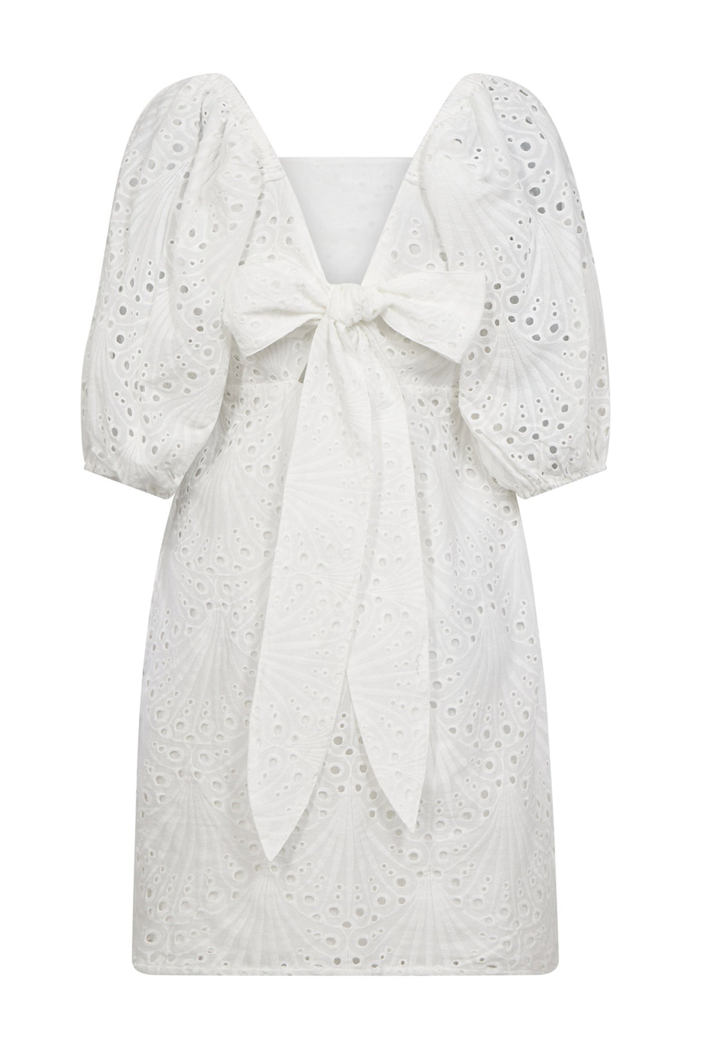NayaCC Anglaise Knot Dress 4000-White - 36470